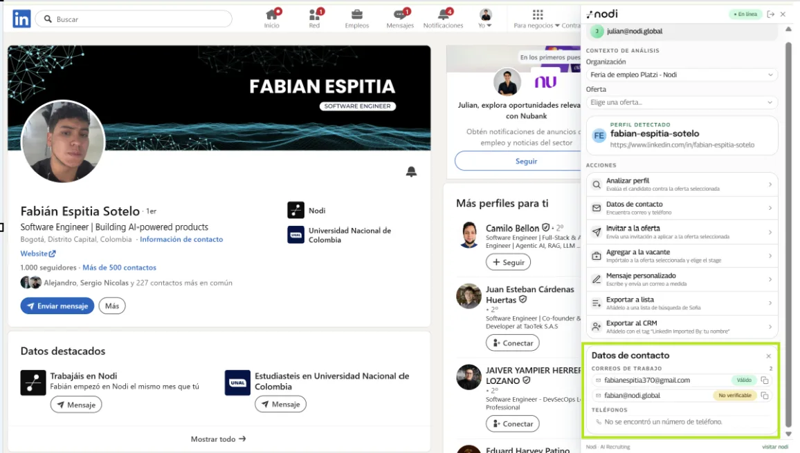 Datos de contacto encontrados